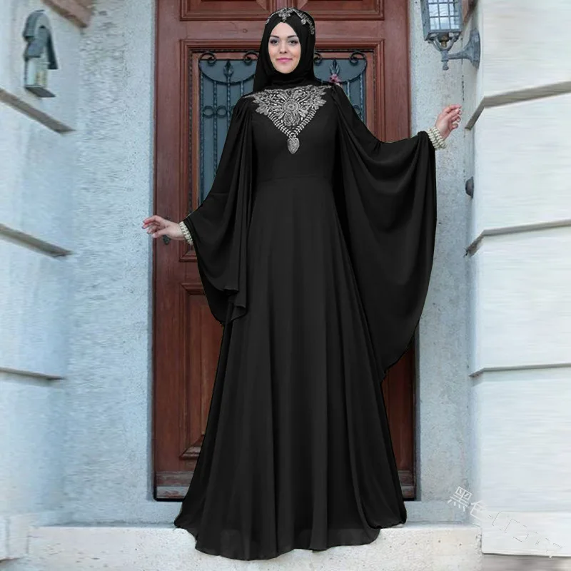 Best Seller Maxi Long Sleeve Middle East Arabic Islamic skill Clothing Robe Women Modest abaya women muslim dress