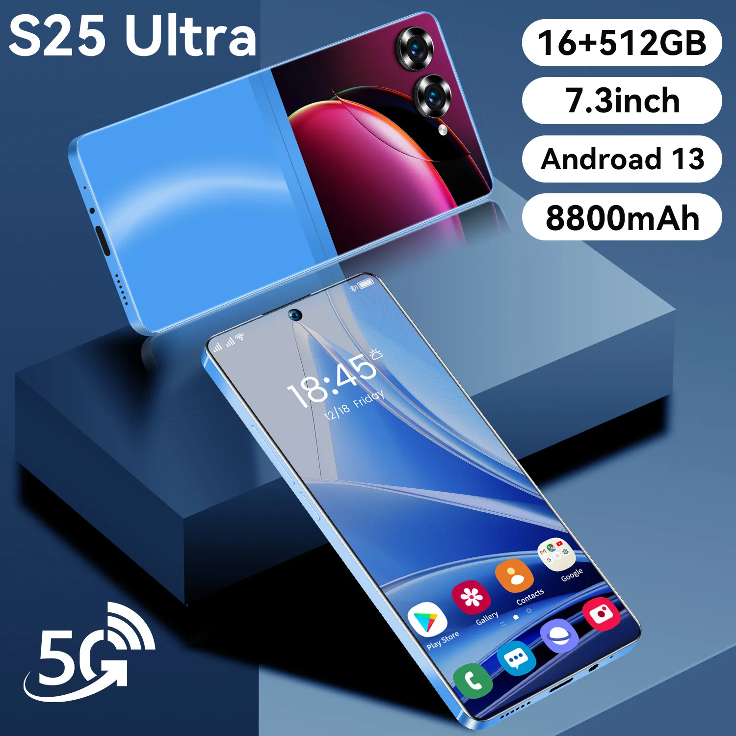 Mobile Phone S25 Ultra 16GB+512GB Original Big Sale Android 12 Cellphone 7-inch HD Smartphone 5g Wifi Cheap Phone 6800mAh