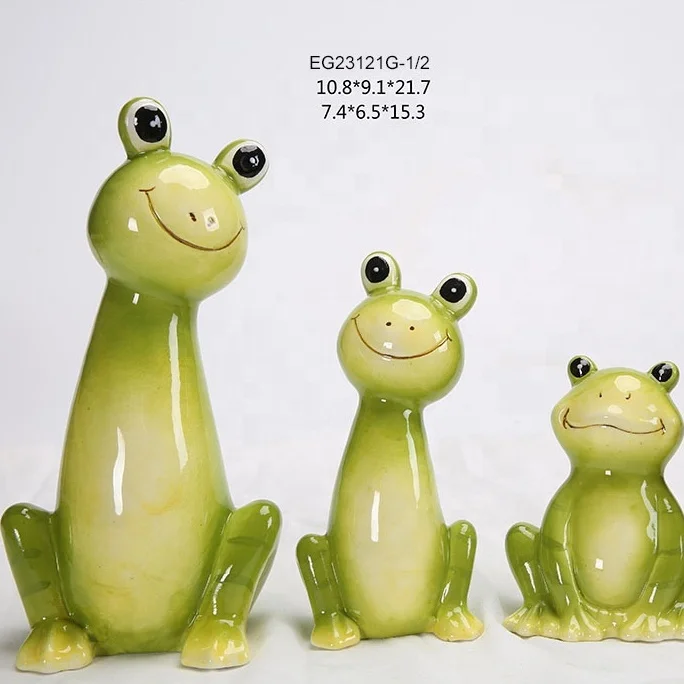 Hand paint CERAMIC  animals FROG ornament ceramic decorative jumping frog animation