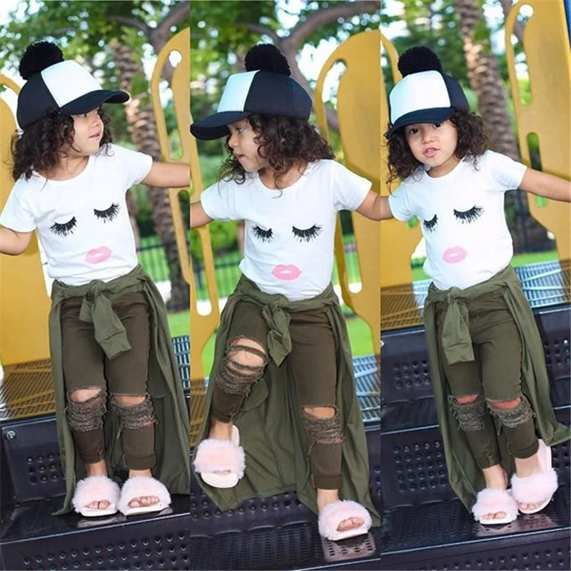 
Summer Girls Clothing Sets Kids Clothes Hot Sale Children Clothing Set 