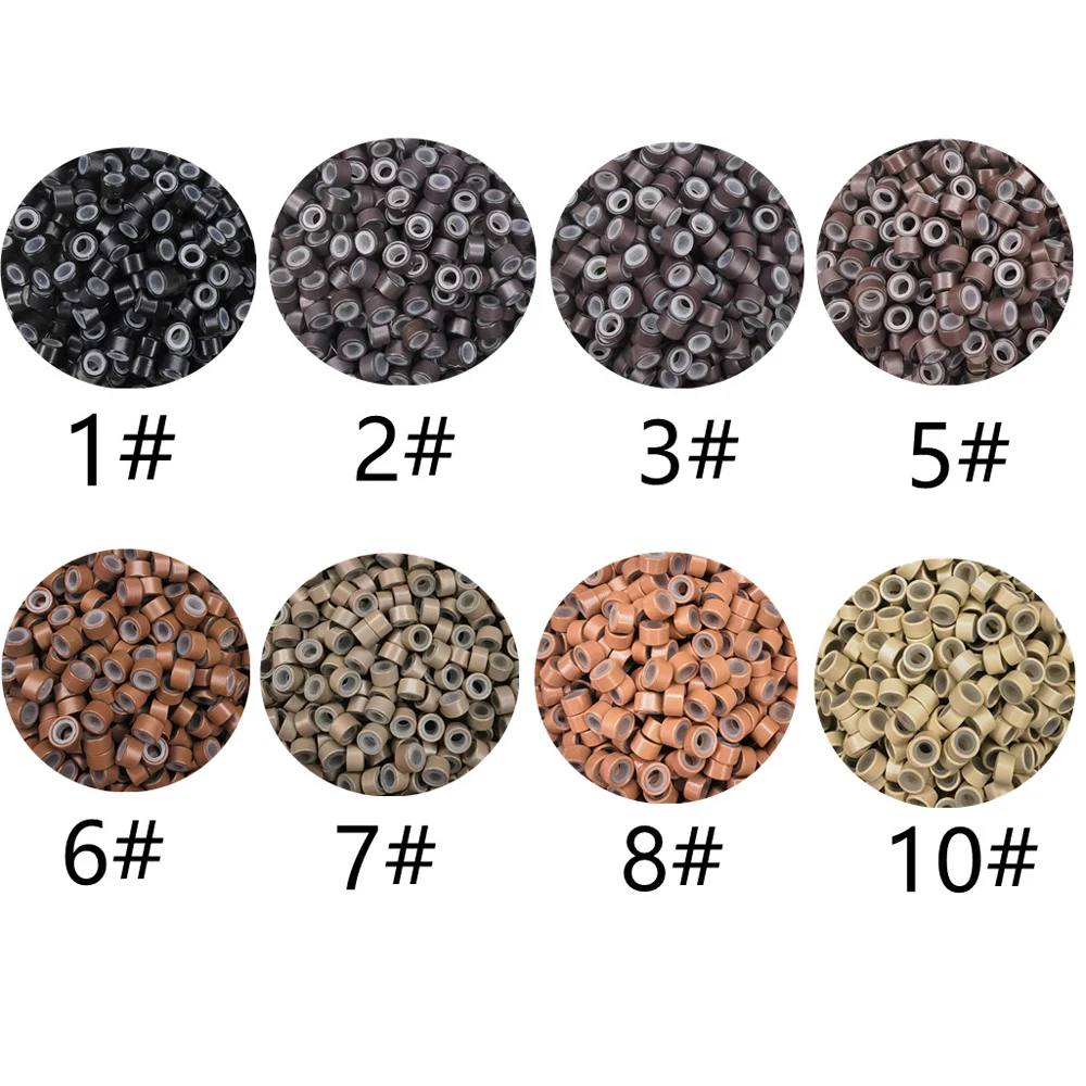 tiny silicone lined nano rings for I tip hair extensions tool