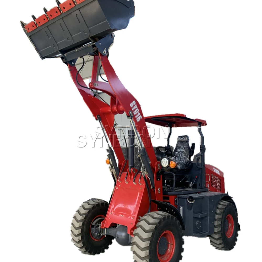 Миниатюрный фронтальный погрузчик SYNBON 1,5 тонн, маленький фронтальный погрузчик, шарнирный фронтальный погрузчик