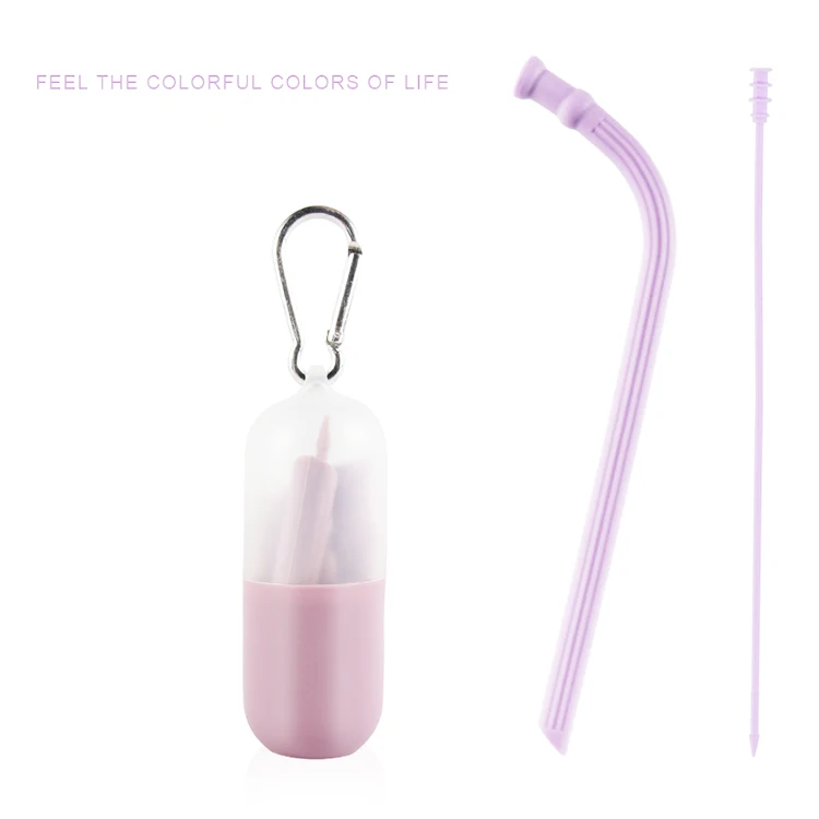  2021 New Product Selling Custom Bio Eco Friendly Recyclable Collapsible Drinking Food Grade Silicone Folding Straw
