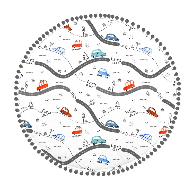 Large Cat Print Comfort Organic Cotton Kids Play Mat