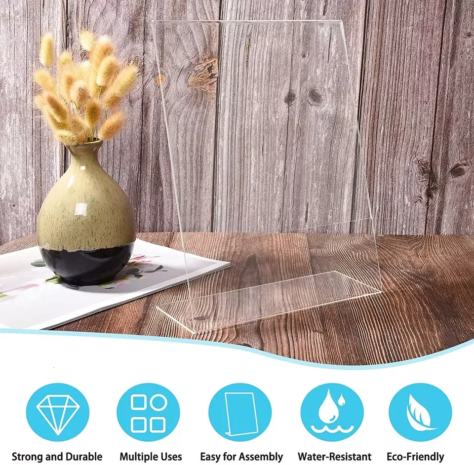 High Quality Table Card 8.5X11 Tilt Transparent Dustproof Acrylic Display Stands