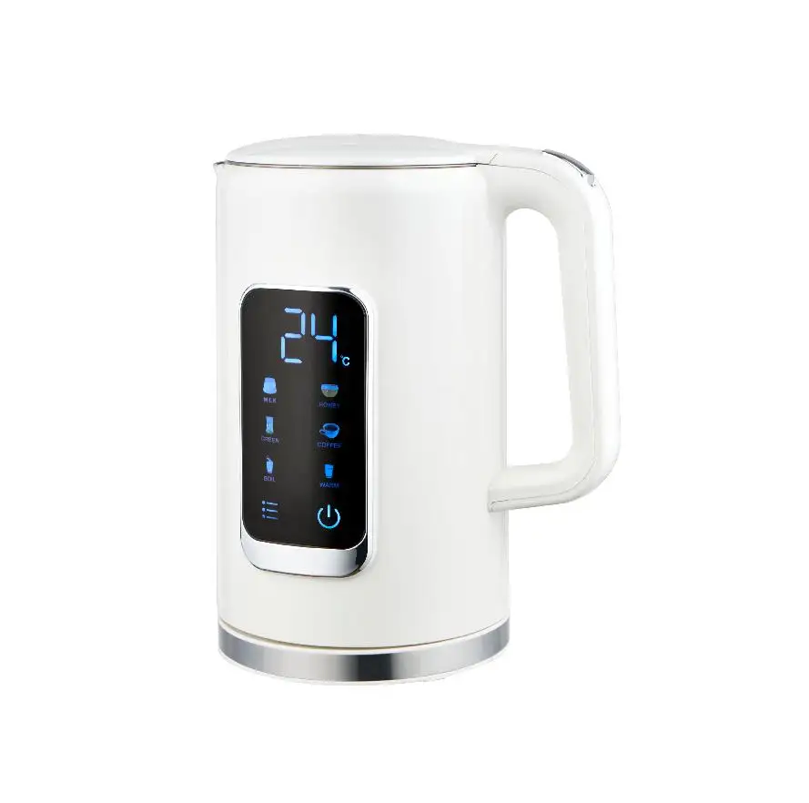 Unique 1.7L Double Layer Electric Water Kettle With Touch Sensitive Control and Display keep warm water bottle with wifi