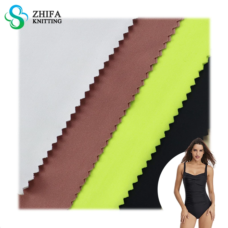 Zhifa Free Sample Custom 85 Polyester 15 Spandex Jersey Warp Knitted Matte Swimwear Underwear Fabric