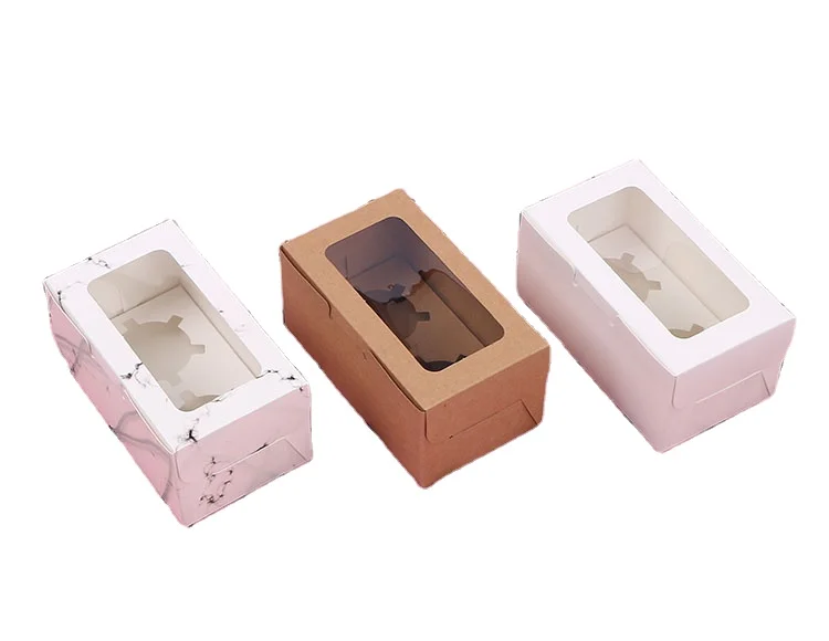 Wholesale Muffin Cake Baking Packing Box Cardboard Paper Folding Gift Boxes for Cupcakes