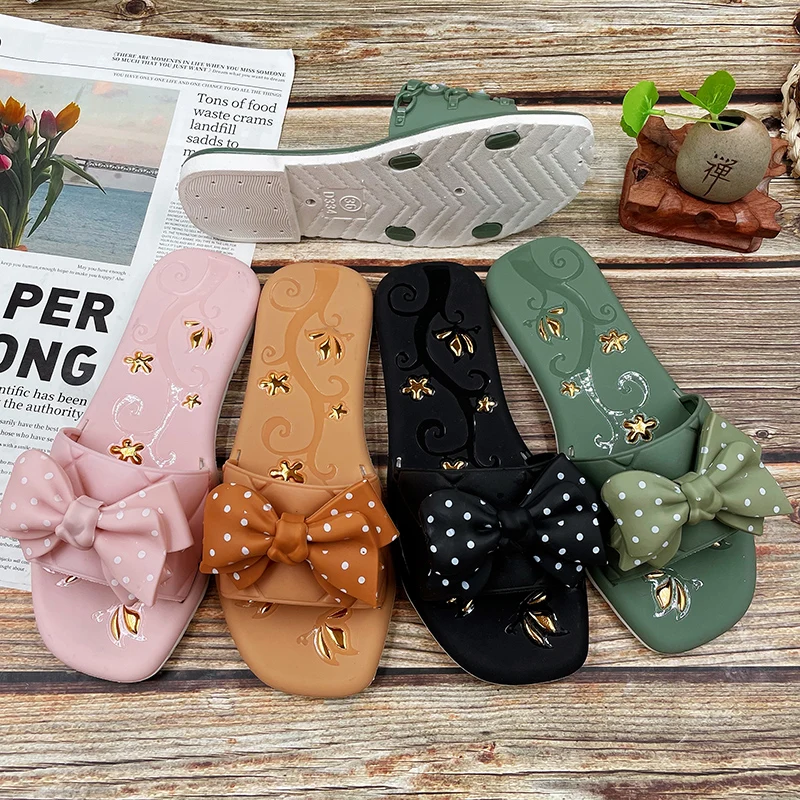 2022 г., специальный дизайн, Модная современная роскошная женская обувь из ПВХ на плоской подошве, Тапочки