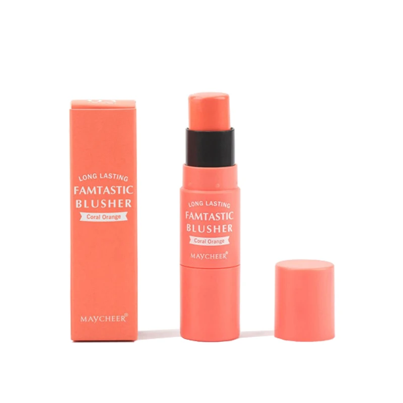 RTS High pigment vegan Face blush cream baby pink cheek cream makeup blush multi stick on make up with brush blush waterproof