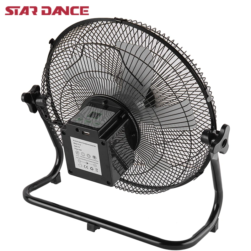 15W High Quality Rechargeable aluminum Adjustable Solar Panel Fan Dc 16 12 Inch Solar Standing Rechargeable Table Fan With Solar