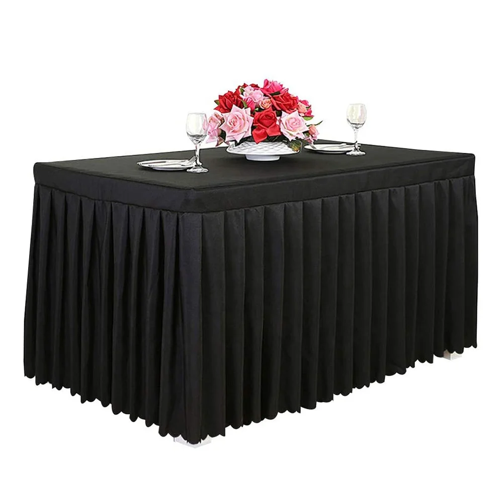 Cheap Tablecloths Table Skirt Decoration Black Tablecloth Skirts For