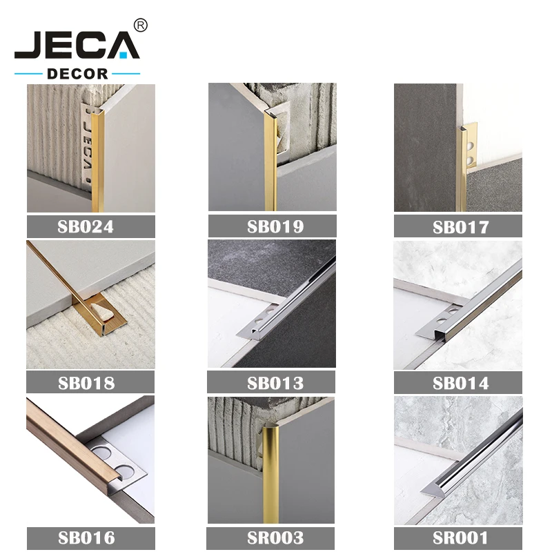 Foshan JECA Tile Trim Metal Profile Stainless Steel Edge Curved Corner