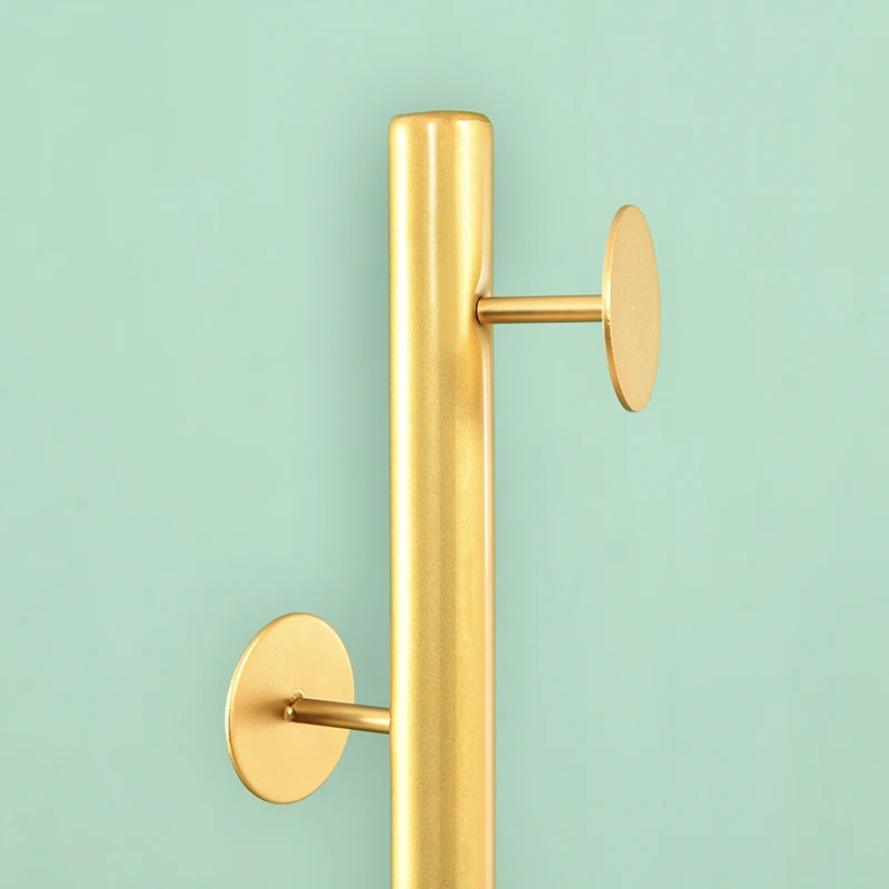 Nordic Style Clothes Hanger Bedroom Light Luxury Gold Floor-Standing Metal Marble Coat Rack