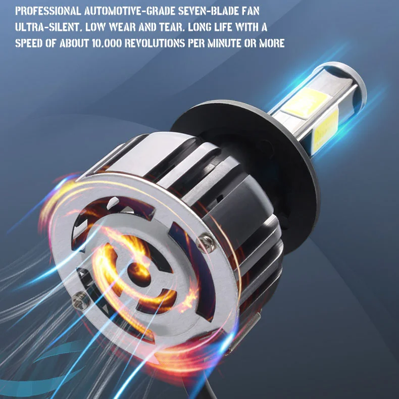 Led headlight for mazda cx5 2020 50W 7500lm 4 sides cob 6000K cool white H4 H13 H1 H7 H11 9006 9005 rotatable socket IP68