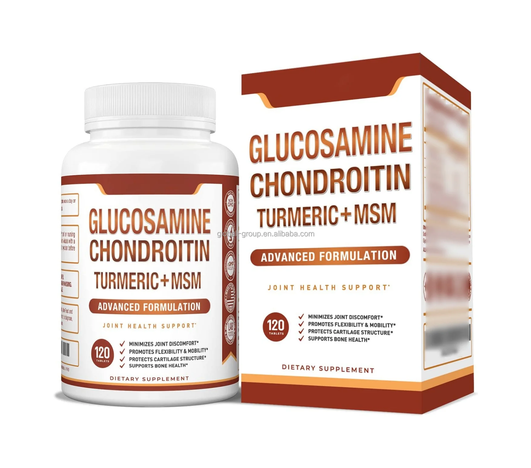 OEM/ODM Label chondroitin glucosamine msm with turmeric glucosamine chondroitin capsules