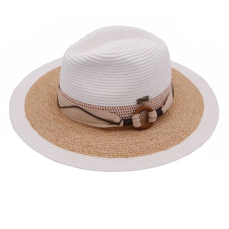 ND006  Handmade Hat Body Wide  Brim  Raffia Straw Hat Bodies Outdoor Beach Sombrero Hats Natural Paper Cap