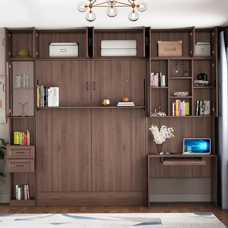 Lequan Manual Vertical Murphy Bed Mechanism Hardware Space Saving Folding Murphy Bed with Sofa Wall