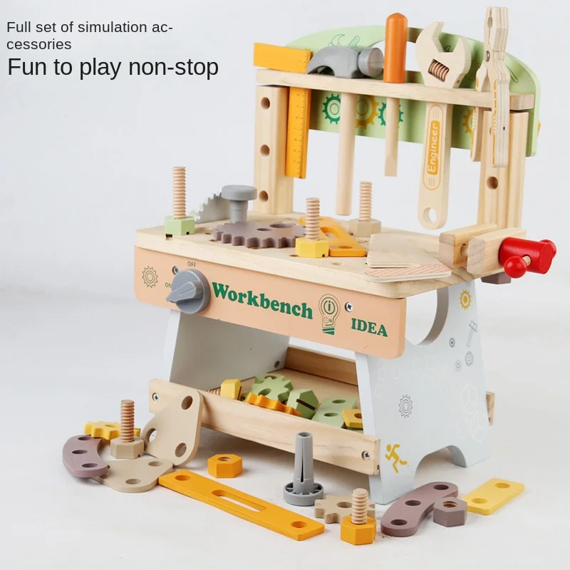Multi-Functional Wooden Tool Table Parent-Child Interactive Educational Toys Early Childhood Disassembly Nut Combination