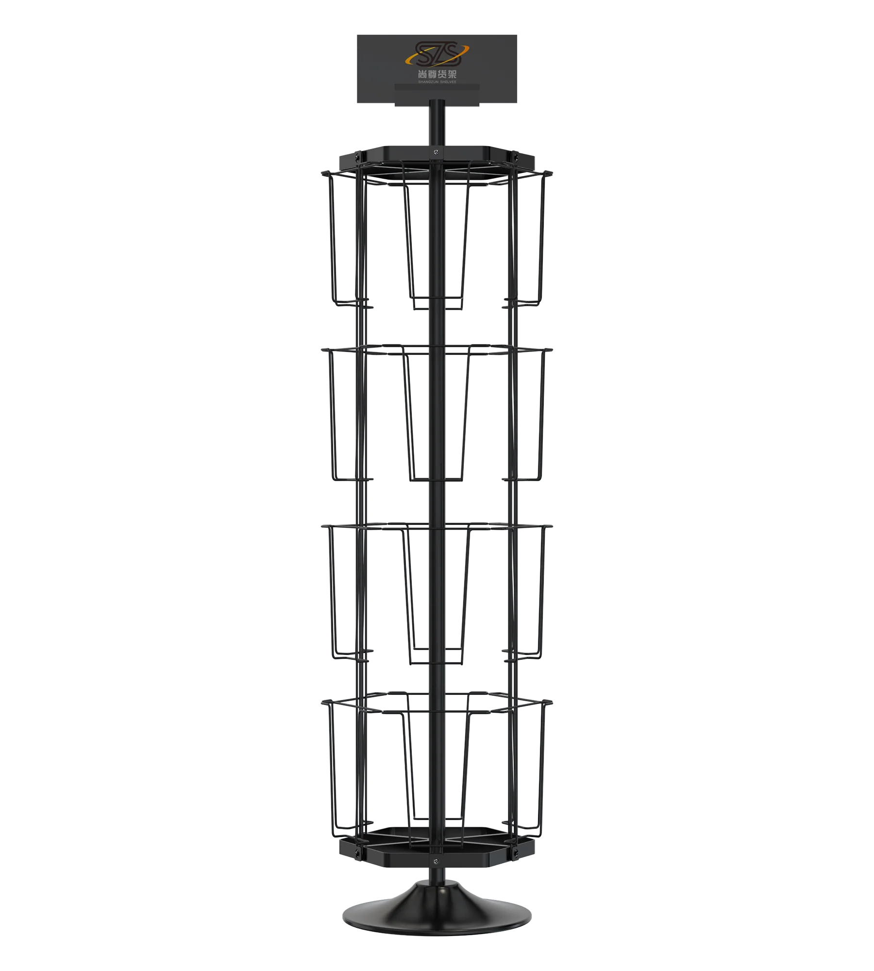 Rotating metal wire brochure display rack countertop brochure display stand newspaper magazine postcard display rack