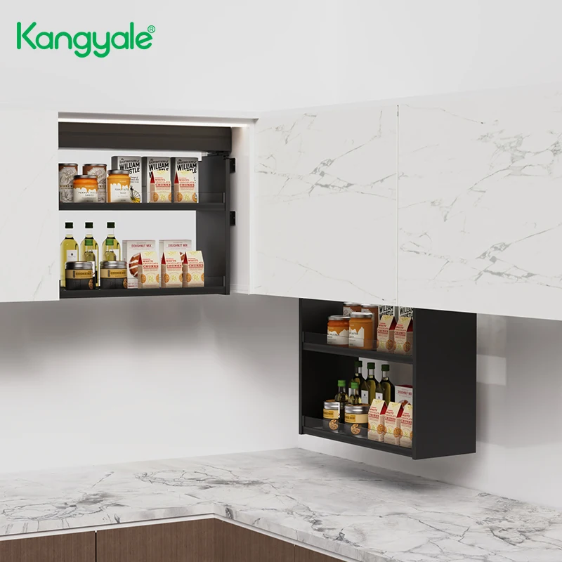 Modern Smart Kitchen Wall Cabinet Lift System Vertical Lifting Basket Touch Electric Lifting Basket