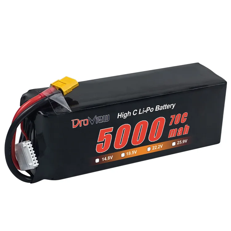 Droview Lipo Polymer Battery 6S 22.2V 5000mAh 70C High Rate UAV Lithium Batteries for FPV Drone