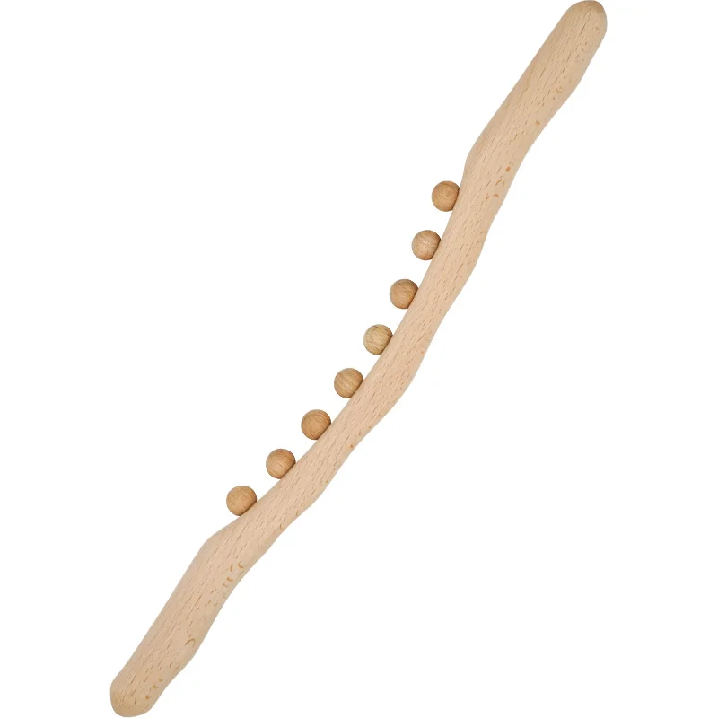 Carbonized Scraping Massage 8 Beads Beech Rolling Stick GUA SHA Slimming Fatigue Removing Massage Tool Whole body Universal