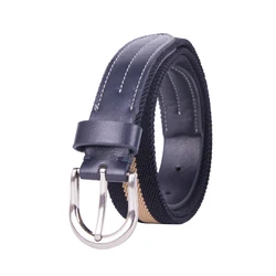 Stretchable  with Leather Woven  White Buckle Adjustable Color Material Origin Braided Rope for Men Custom Logo Golf Belt