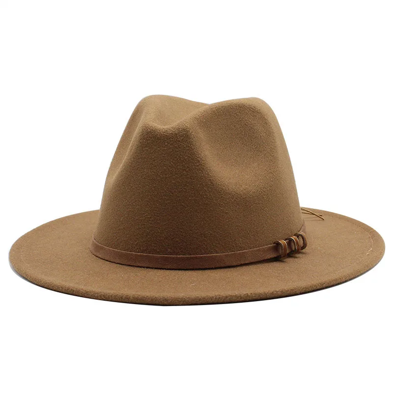 vintage Autumn and Winter fedora hats unisex wholesale women felt hat high quality wide brim 100% wool felt fedora hats men