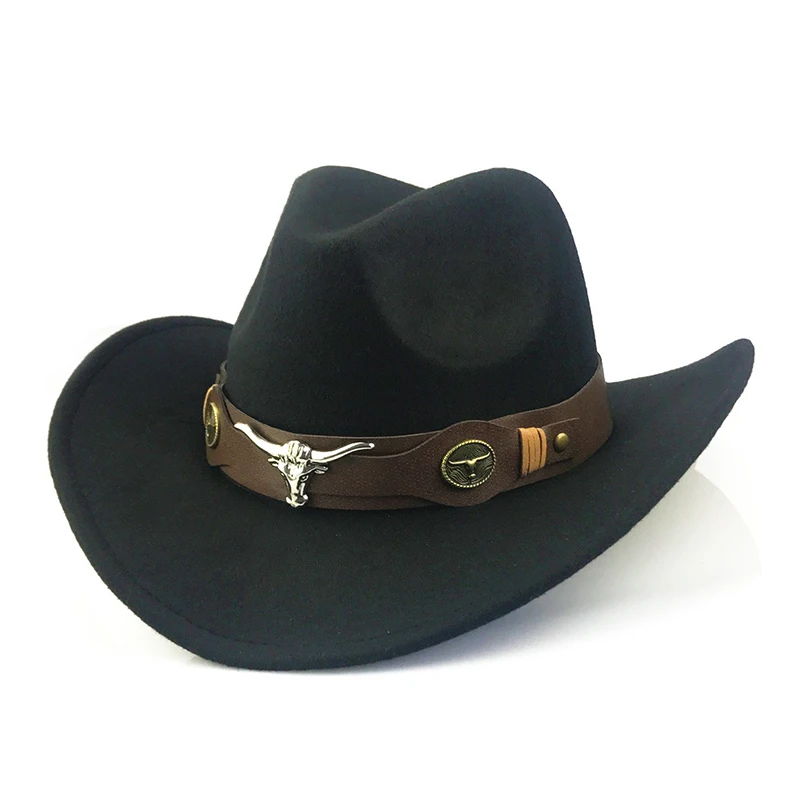 High Quality 9 Color In Stock Handmade Wide Brim Cowboy Hat Men Wool Cowboy Hat Sombrero Mexican Jazz Hat