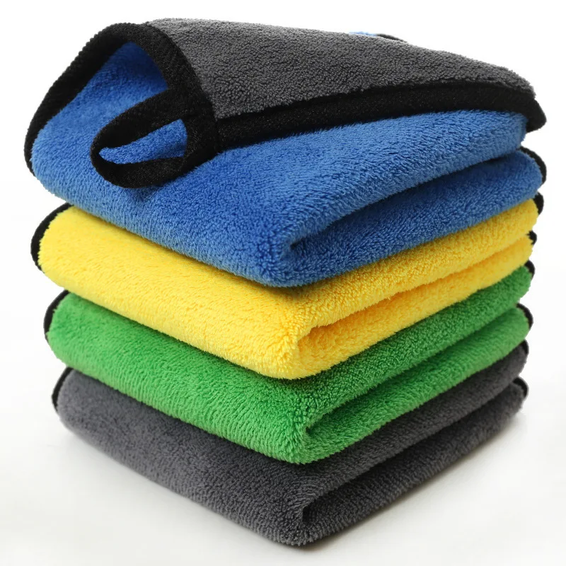Custom logo coral fleece thicken quick dry towel car 800gsm absorbent microfiber car towel cleaning cloth wash towel for car