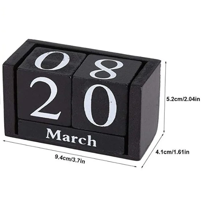 Wholesale Vintage Creative Wooden Cubes Daily Perpetual Desktop Calendar Living Room Decoration