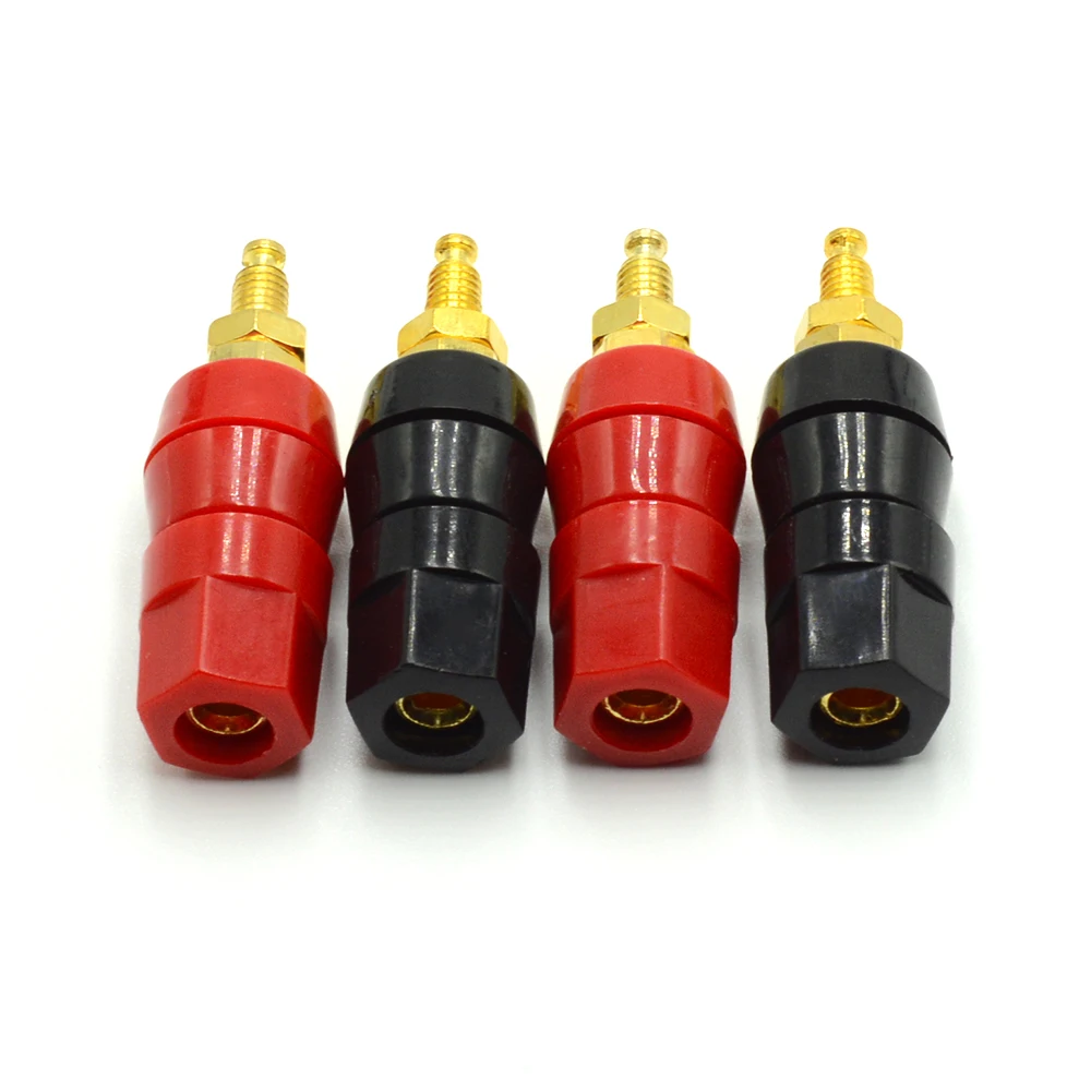 Terminals Red Black Connector Amplifier Terminal Binding Post Banana Speaker Plug Jack Adapter Socket