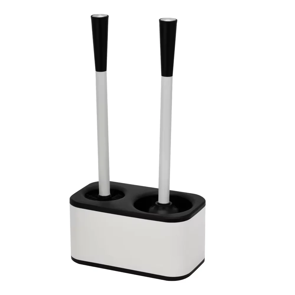 Stainless Steel Silicone Toilet Brush and Holder Toilet Plunger 2 In 1 Detachable Gold Cleaning Toilet Brush For Bathroom