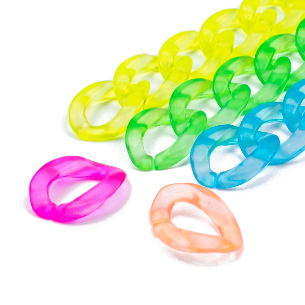 MELLON Matte fluorescent multicolor 17x23mm Acrylic Chain Link Clasp For DIY Jewelry Findings Chain Making