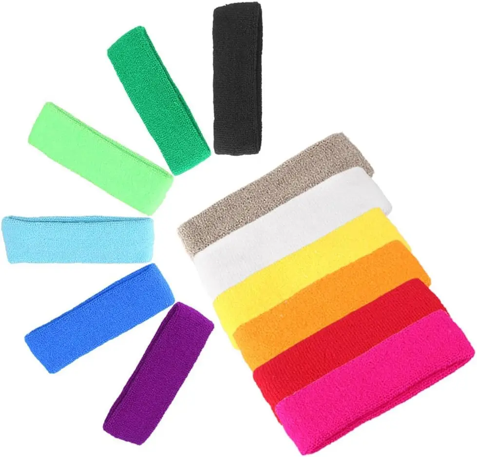 Wholesale Sweat Bands Fitness Promotional Sports Stretch wristband headband Sweatband with Embroidery Customized Logo