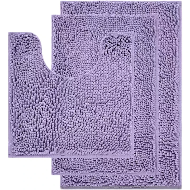 High Quality Chenille Bath Mat Shower Floor Rug Anti Slip Shaggy Luxury Microfiber Chenille Absorbent Bathroom Mat