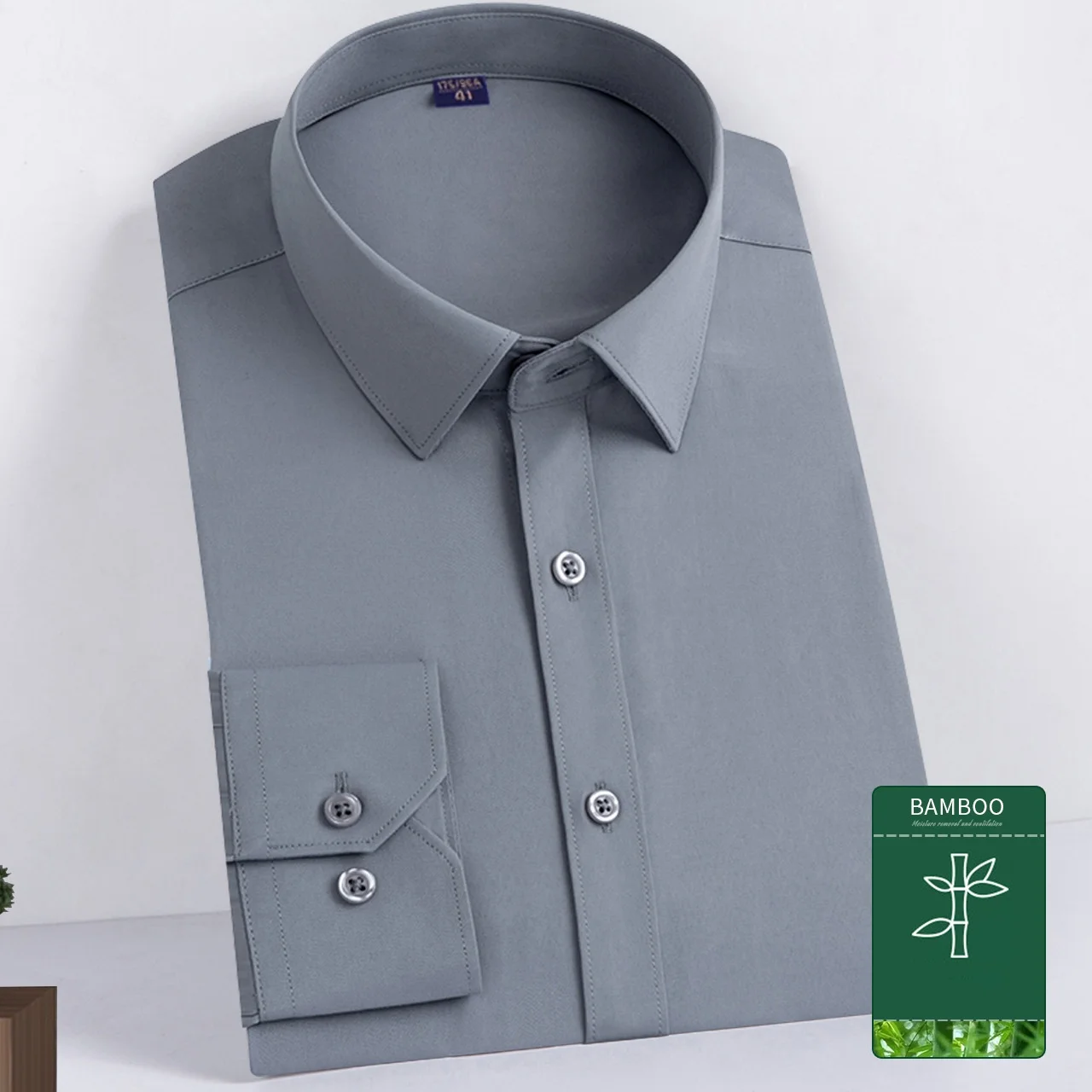 Мужская рубашка из бамбукового волокна Jinteng летняя дышащая и классная белая Повседневная с длинными рукавами для юристов деловая мужская