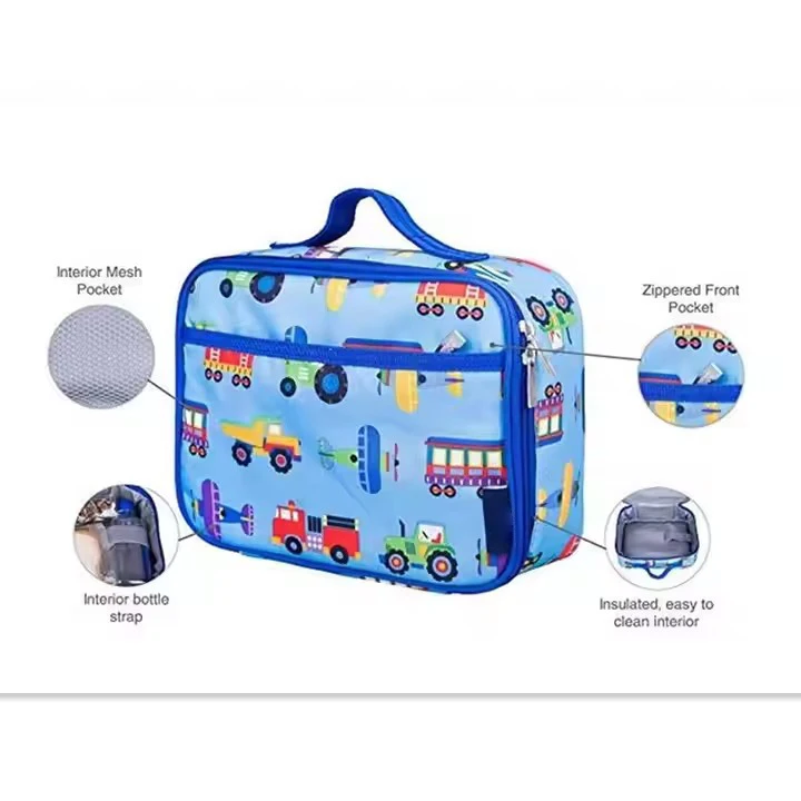Custom Printed Kids Lunch Bag Portable Cartoon Cute Lunch Box Insulated Children Cooler Lunch Bag for Girls and Boys