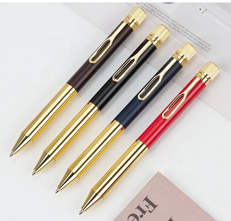2022 New luxury metal pen high grade Saudi Arabia hot sale business hollow clip gift pen for watch and perfume gift set