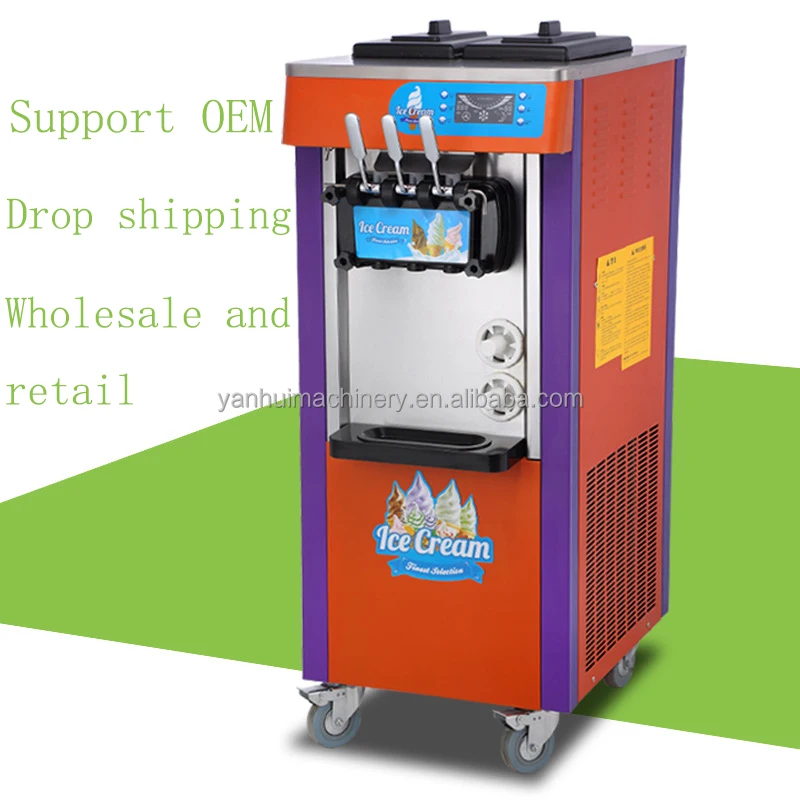 Producer Direct Sales Commercial Stainless Steel Ice Cream Machine 3 Flavors Soft Serve Machine For Ice Cream