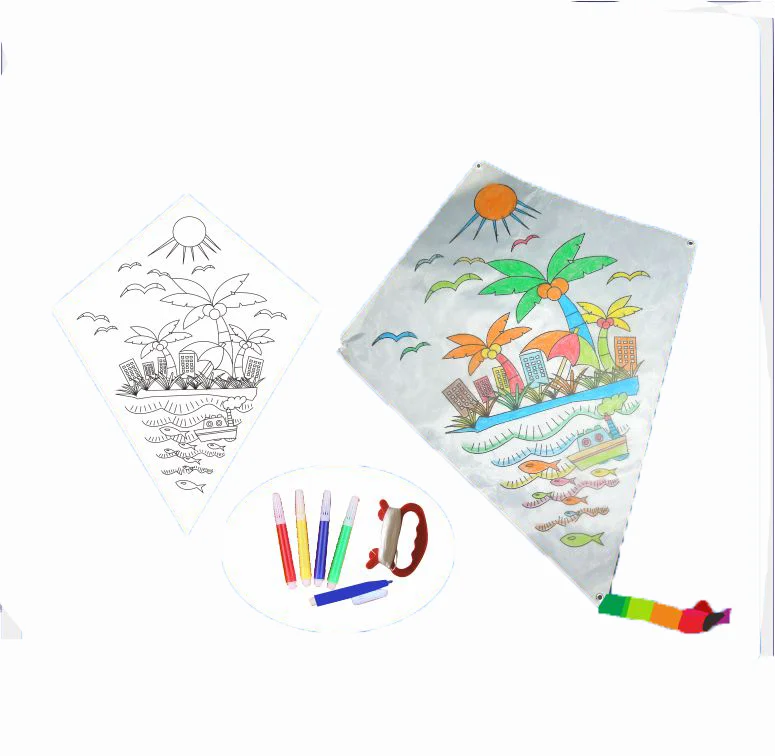 High Quality Kids gift shape DIY Painting Kite Diamond 3d airplane patang pakistani giant big blank kites
