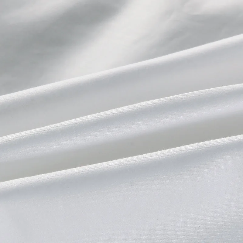Hotel bedsheet set white 100 cotton 4 pcs wholesale high-end simple pure white hotel linen bedding set