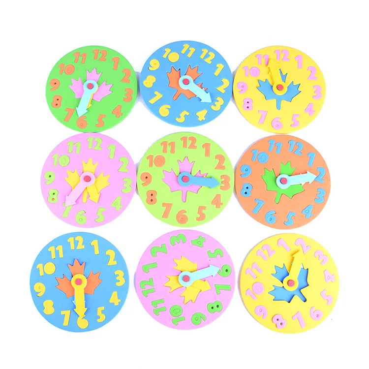 DIY Eva Clock Learning Education Toys Fun Math Game For Children Baby Toy Gifts 3-6 Years Old Kids Clock Toy