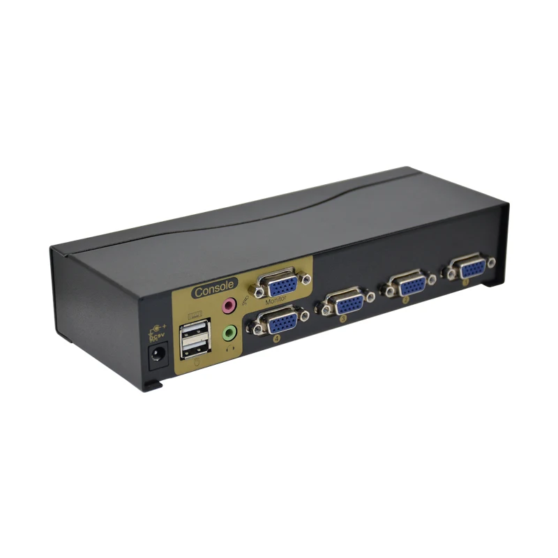 High Quality Automatic 4 input 1 output VGA  KVM Switch 4 Port VGA KVM Switch panel/Hotkey switch
