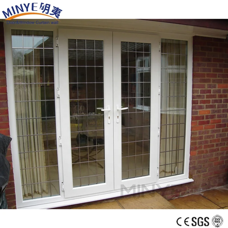 Современный стиль upvc/ПВХ раздвижные окна с декоративными решетками