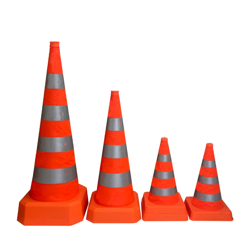 Custom logo 16~36 inch portable roadblock reflective road flexible cone safety collapsible cones for traffic
