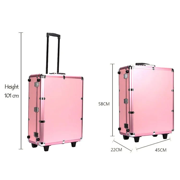 Yaeshii Lighted Cosmetic Rolling Trolley Train Case With Legs