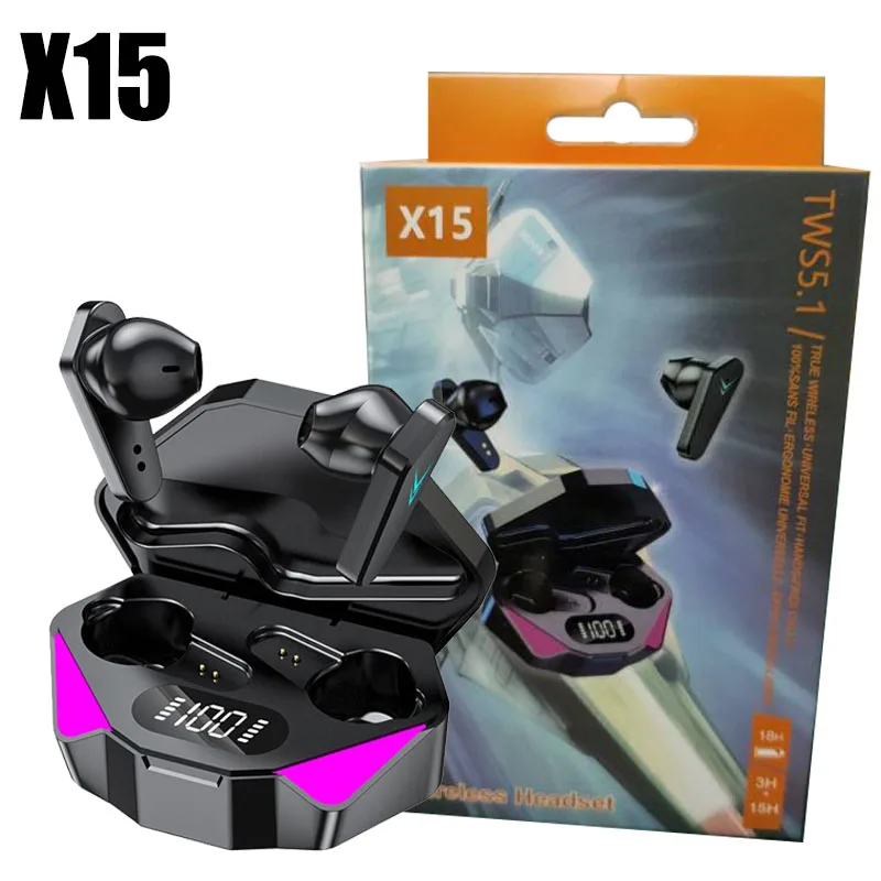 X15 TWS Mobile Game 65ms Low Latency Chicken Eating Competitive Stereo Headset Bt HIFI Call Earpoddings  Fashion