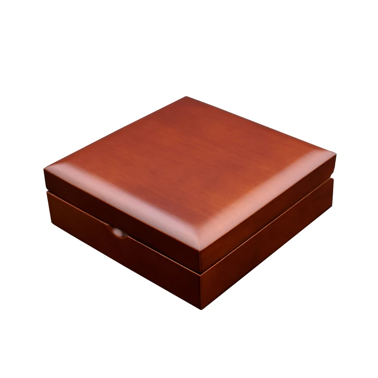 Natural Wood Box with Sliding Lid and Rope Handle for Bordeaux Jewelry Earrings Packaging Gift Box eco-friendly Materials